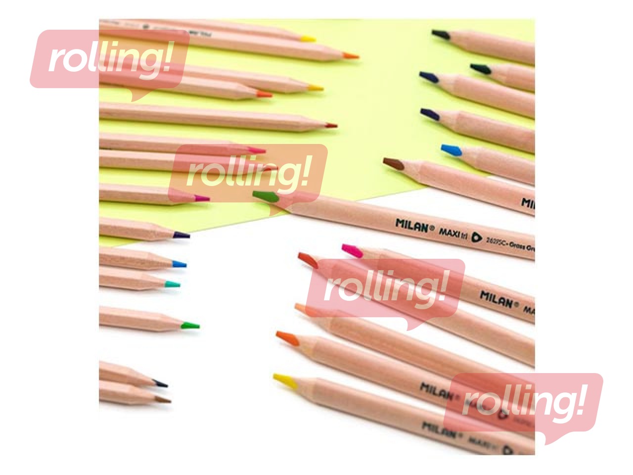 Värvilised pliiatsid MILAN 12 värvi, kolmnurksed, Maxi, FSC® sertifikaadiga puit + teritaja