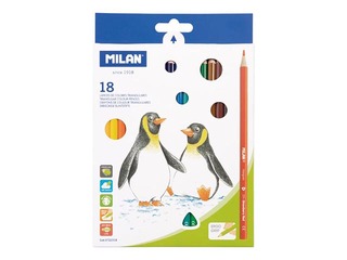 Цветные карандаши Milan, треугольные, 18 цветов