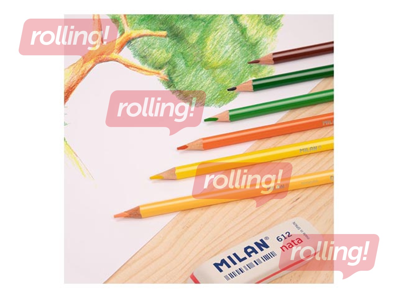 Värvipliiatsid Milan, kolmnurkne, 18 värvi