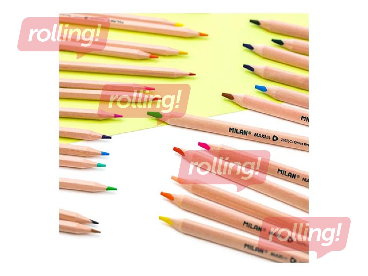 Krāsainie zīmuļi Milan, koka, 12 krāsas