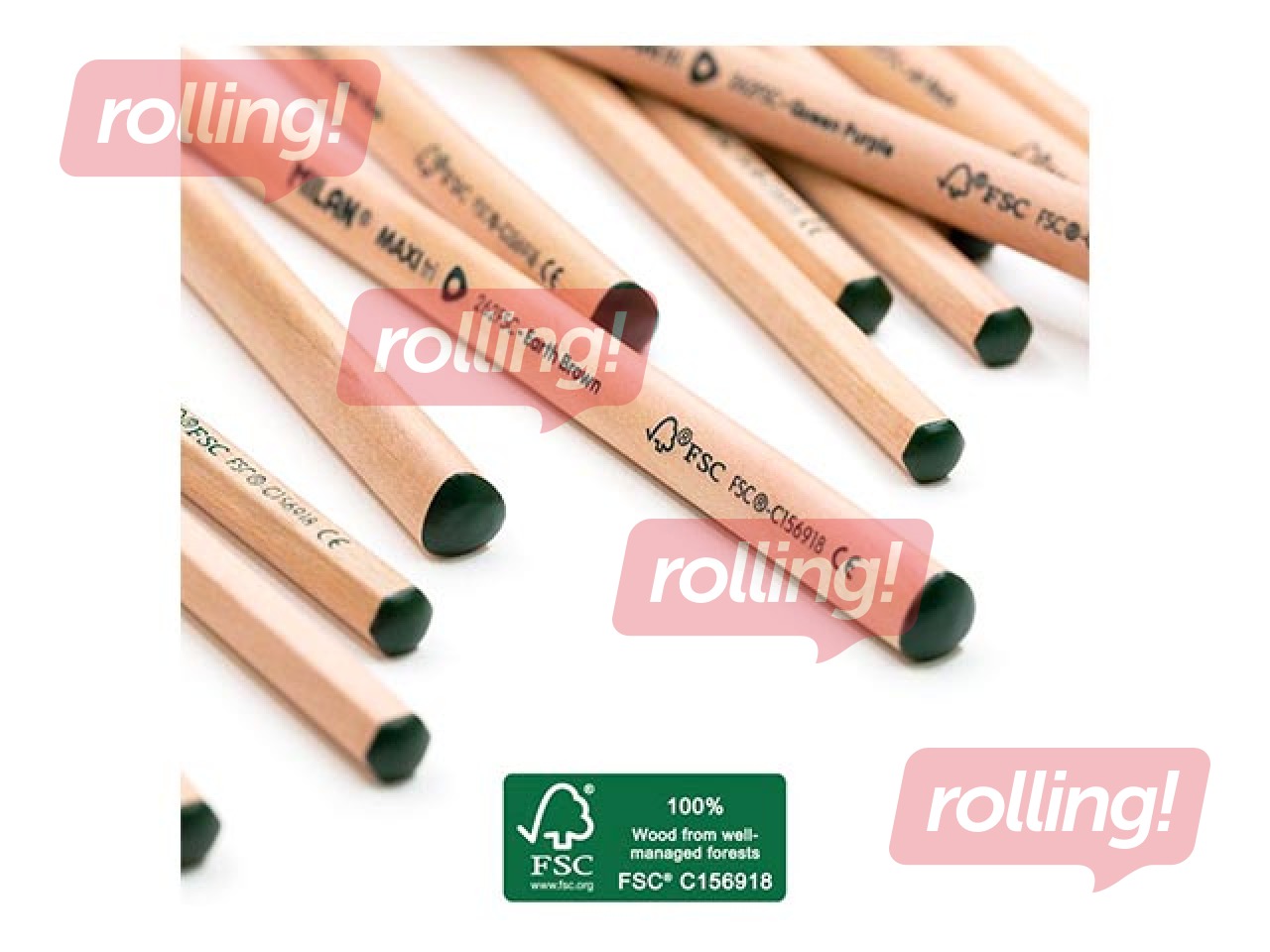 Цветные карандаши Milan, натуральное дерево, 12 цветов