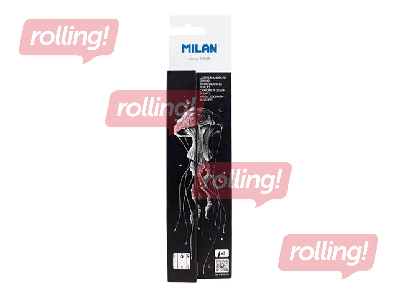 Drawing pencils Milan, white, 3 pcs.