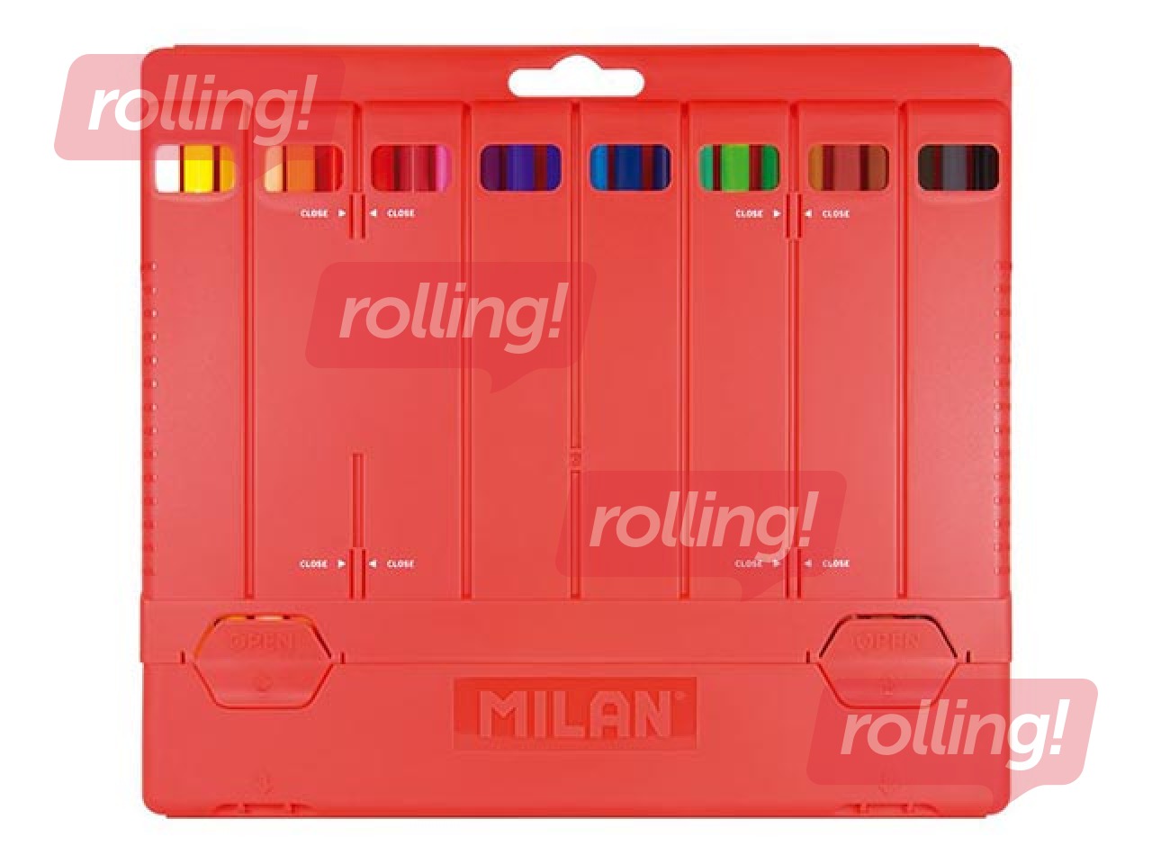 Coloured pencils Milan, triangular, 24 colours, in a plastic case