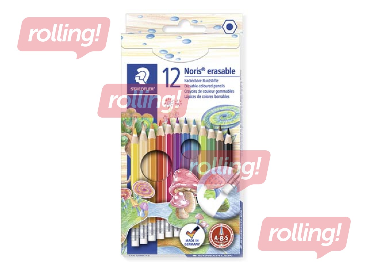 Värvipliiatsid kustutuskummiga Staedtler 144 50N, 12 tk.