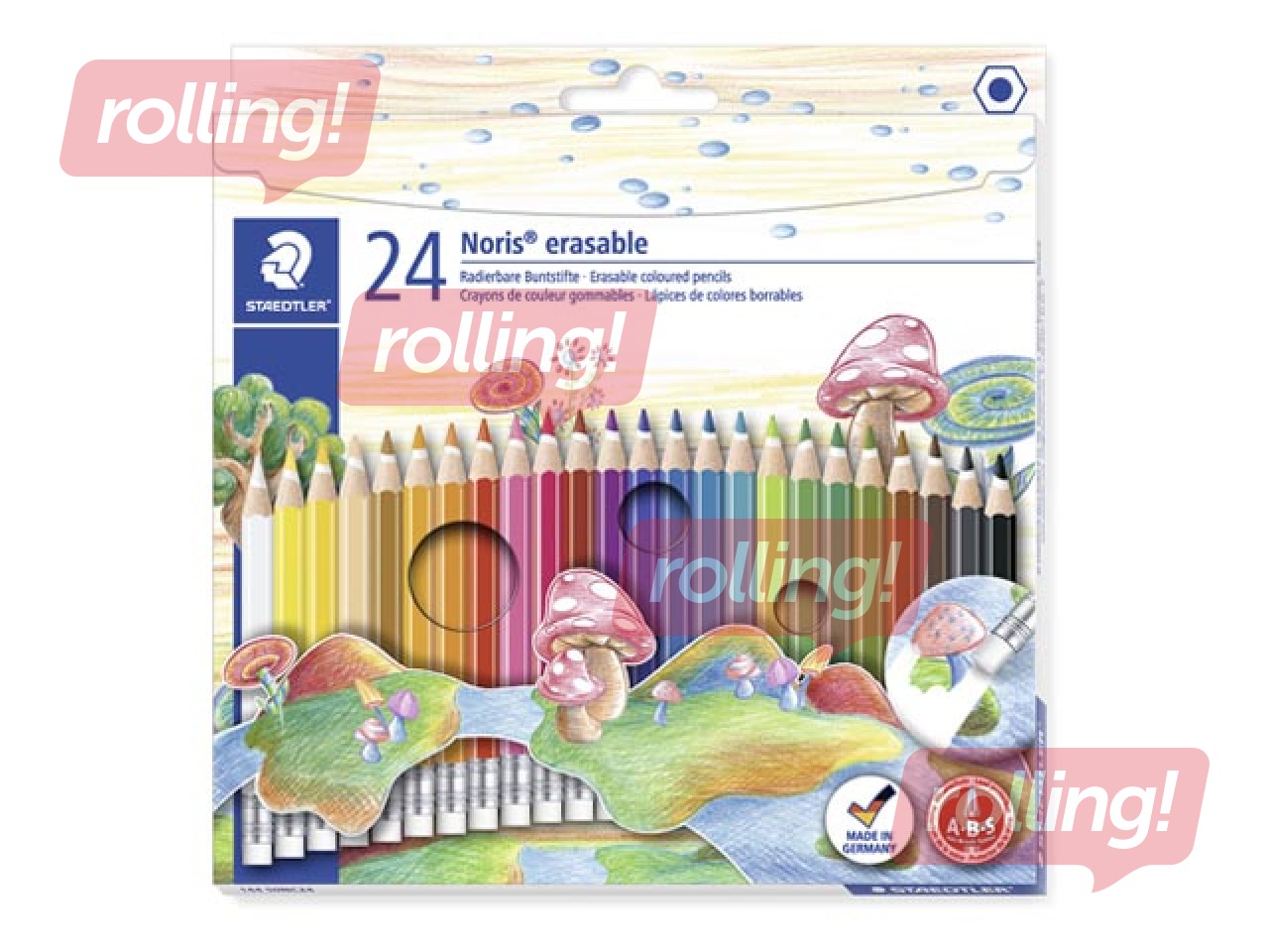 Coloured pencil with erase Staedtler 144 50N, 24 pcs.