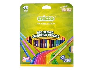 Coloured pencils Cricco, double sided, 24 pcs., 48 colours