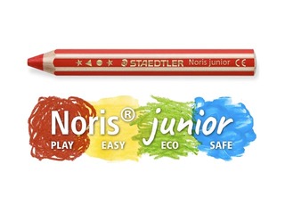 Värvilised pliiatsid teritajaga Staedtler Noris junior 140, 6 tk.