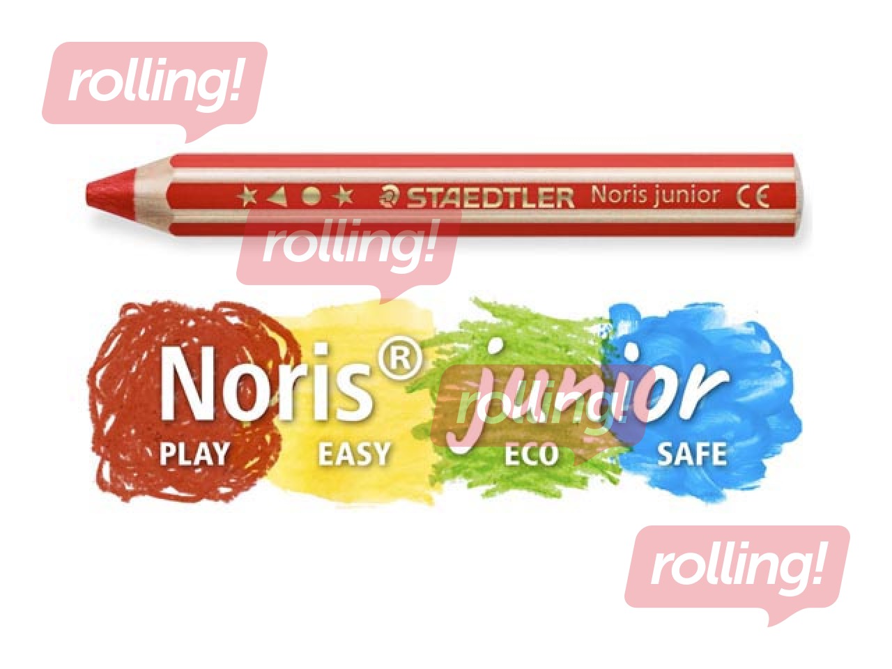 Värvilised pliiatsid teritajaga Staedtler Noris junior 140, 12 tk.