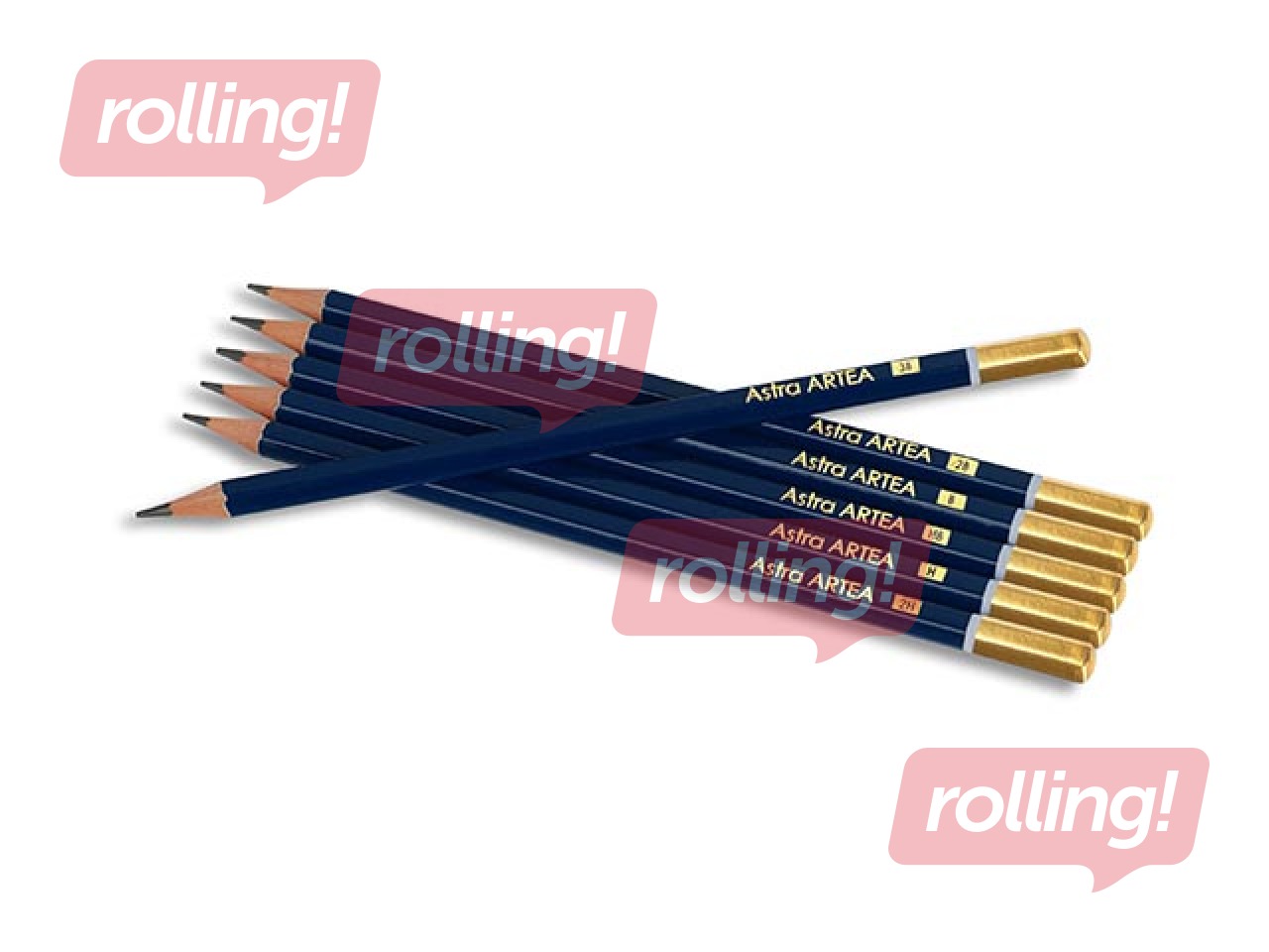 Grafiitpliiatsite komplekt Astra metallkarbis, 6 tk.