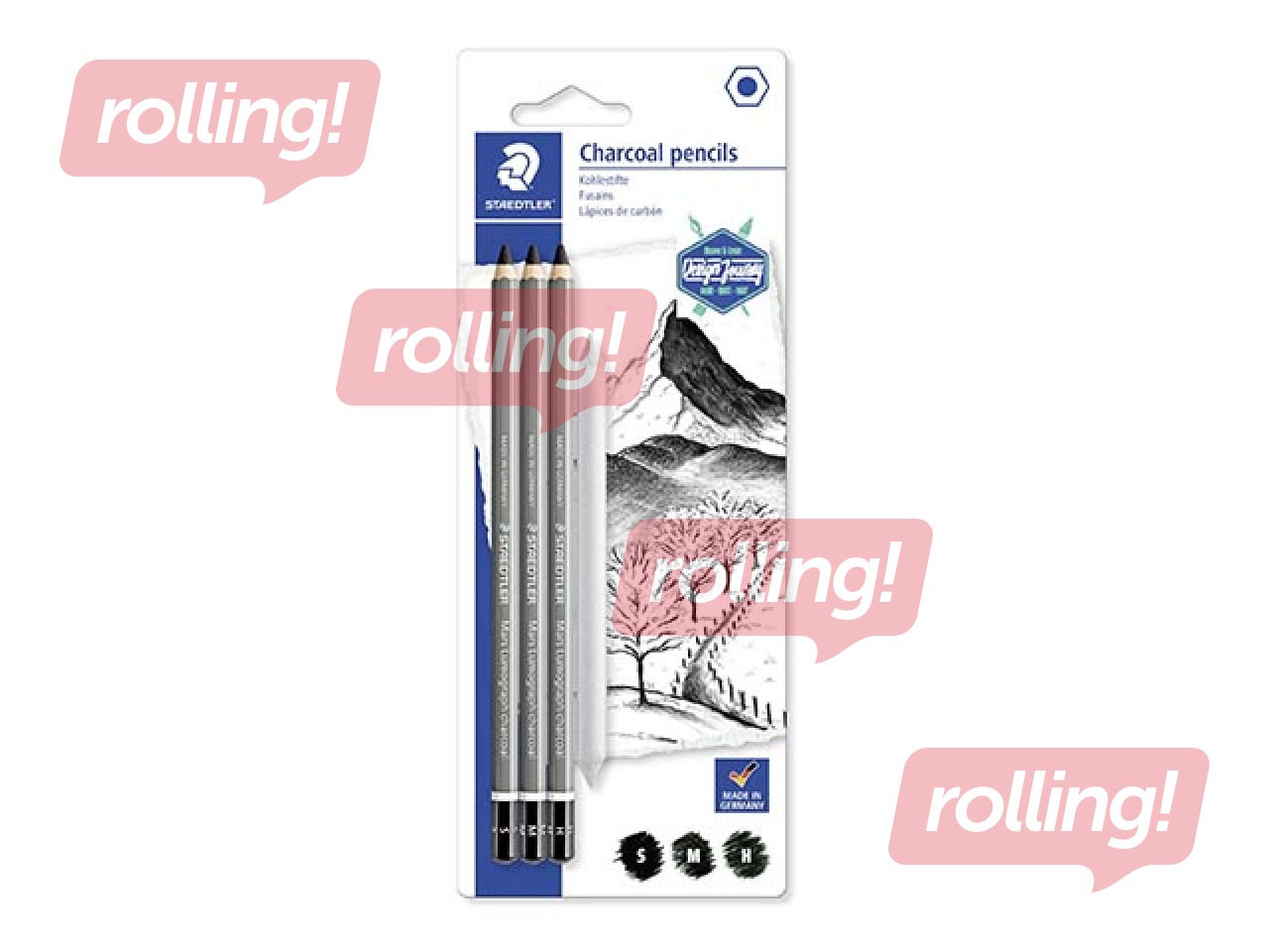 Набор качественных угольных карандашей Staedtler