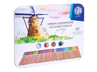 Colored Pencils Astra, in Metal Box, 48 pcs.