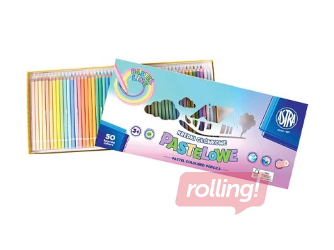 Colored Pencils Astra, Pastel Shades, 50 pcs.