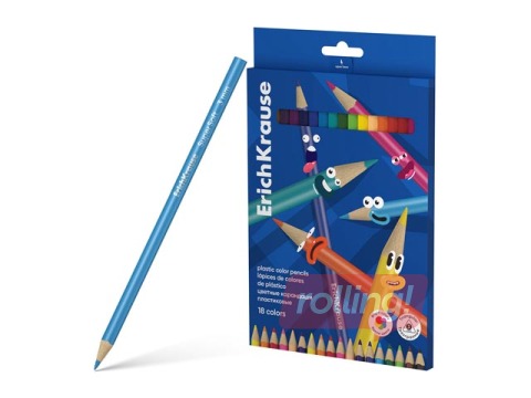 Colored pencils ErichKrause, triangular, 18 colors