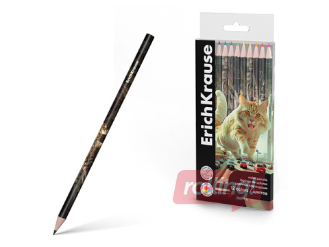 Цветные карандаши ErichKrause, Big City Cats, 12 цветов