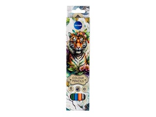 Coloured pencils Tiger, hexagon body, 6 colours