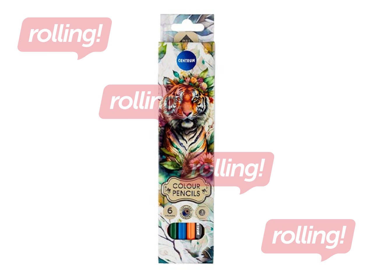Coloured pencils Tiger, hexagon body, 6 colours