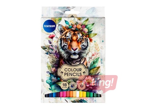 Coloured pencils Tiger, hexagon body, 18 colours