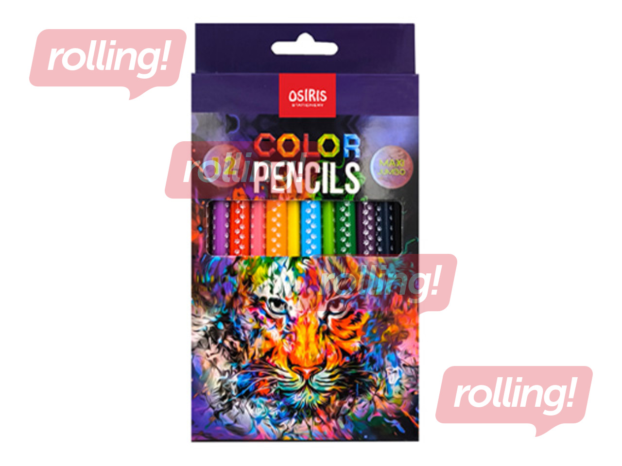 Värvipliiatsid Osiris, Maxi, Jumbo, kolmnurksed, 12 värvi