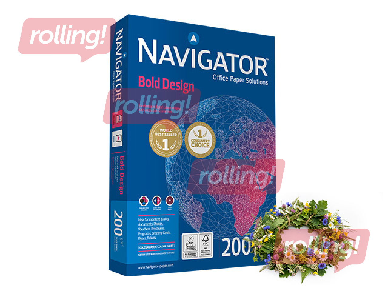 Paber Navigator, Bold Design, A4, 200g/m², 150 lehte + Jaanipäeva kingitus!