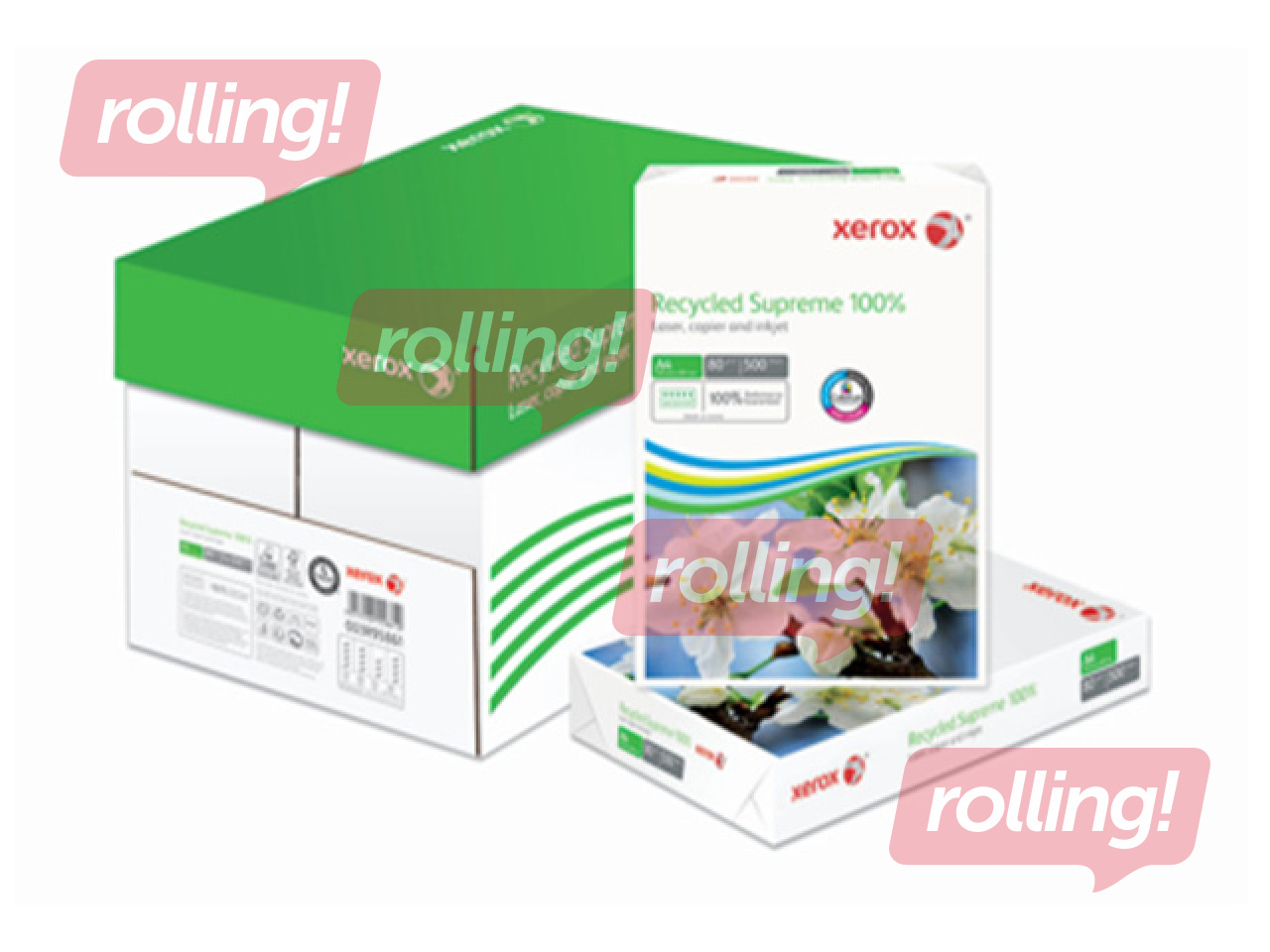 Papīrs Xerox Recycled Supreme, 100% pārstrādāts, A4, 80g/m2, 500 loksnes
