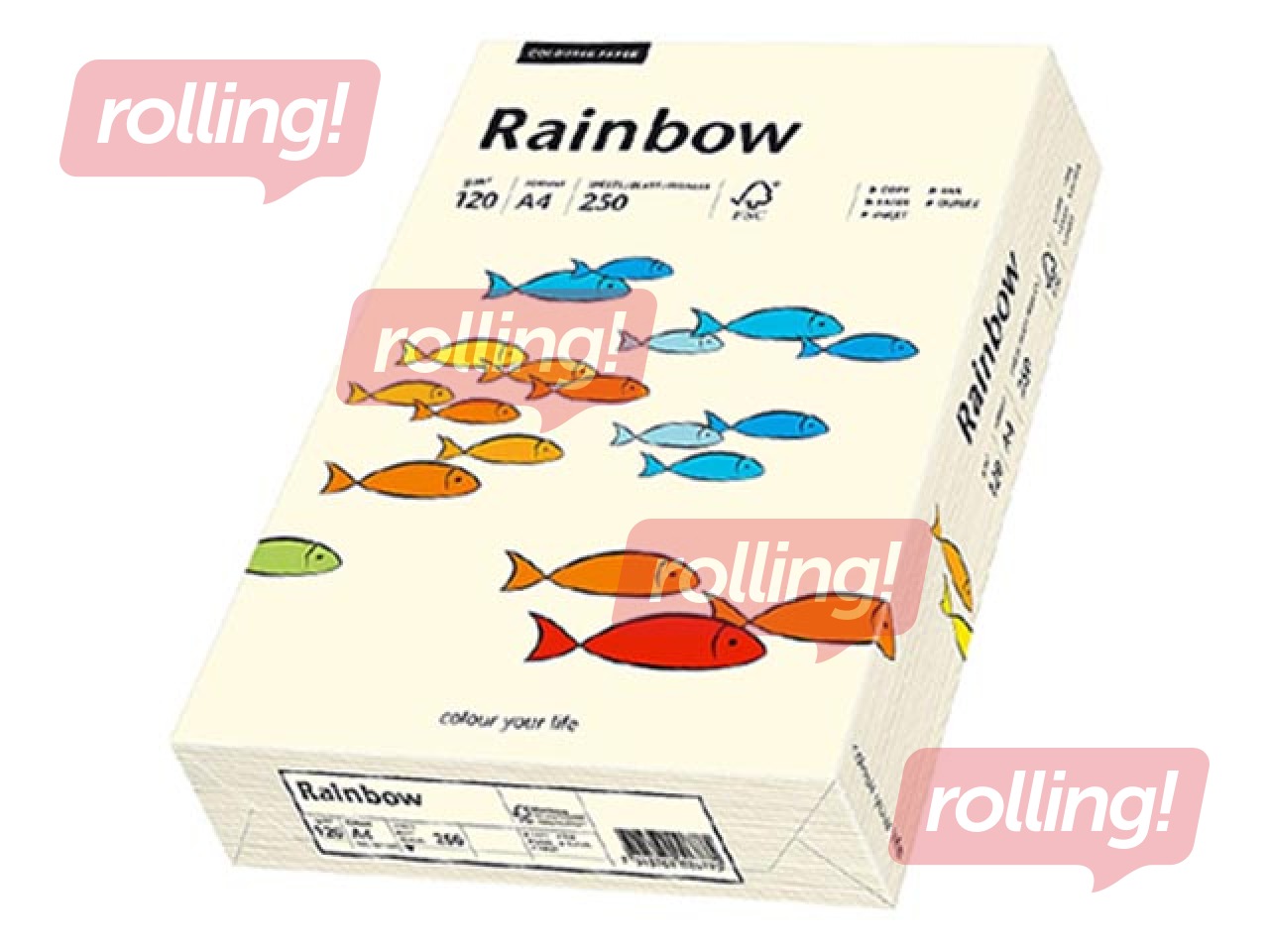 Koopiapaber Rainbow 03, A4, kreemjas, 80g/m², 500 lehte 