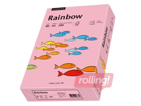 Koopiapaber Rainbow 55, A4, roosa, 80g/m², 500 lehte