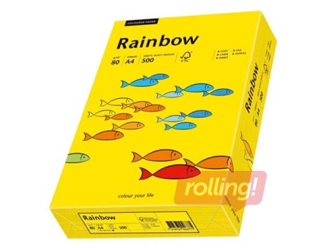 Koopiapaber Rainbow 18, A4, intensiivne kollane, 80g/m², 500 lehte