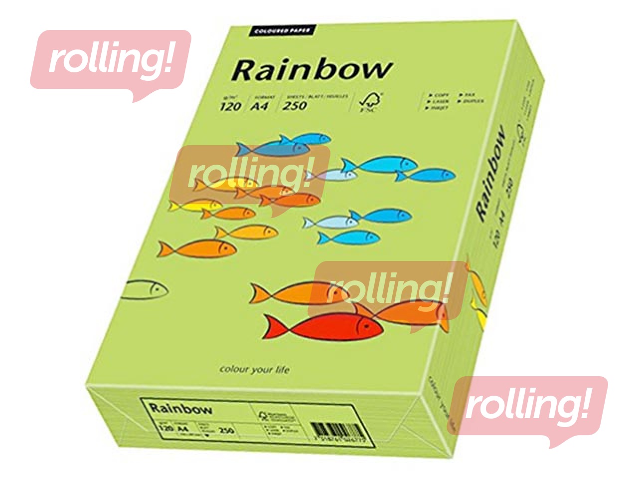 Koopiapaber Rainbow 74, A4, erkroheline, 80g/m², 500 lehte