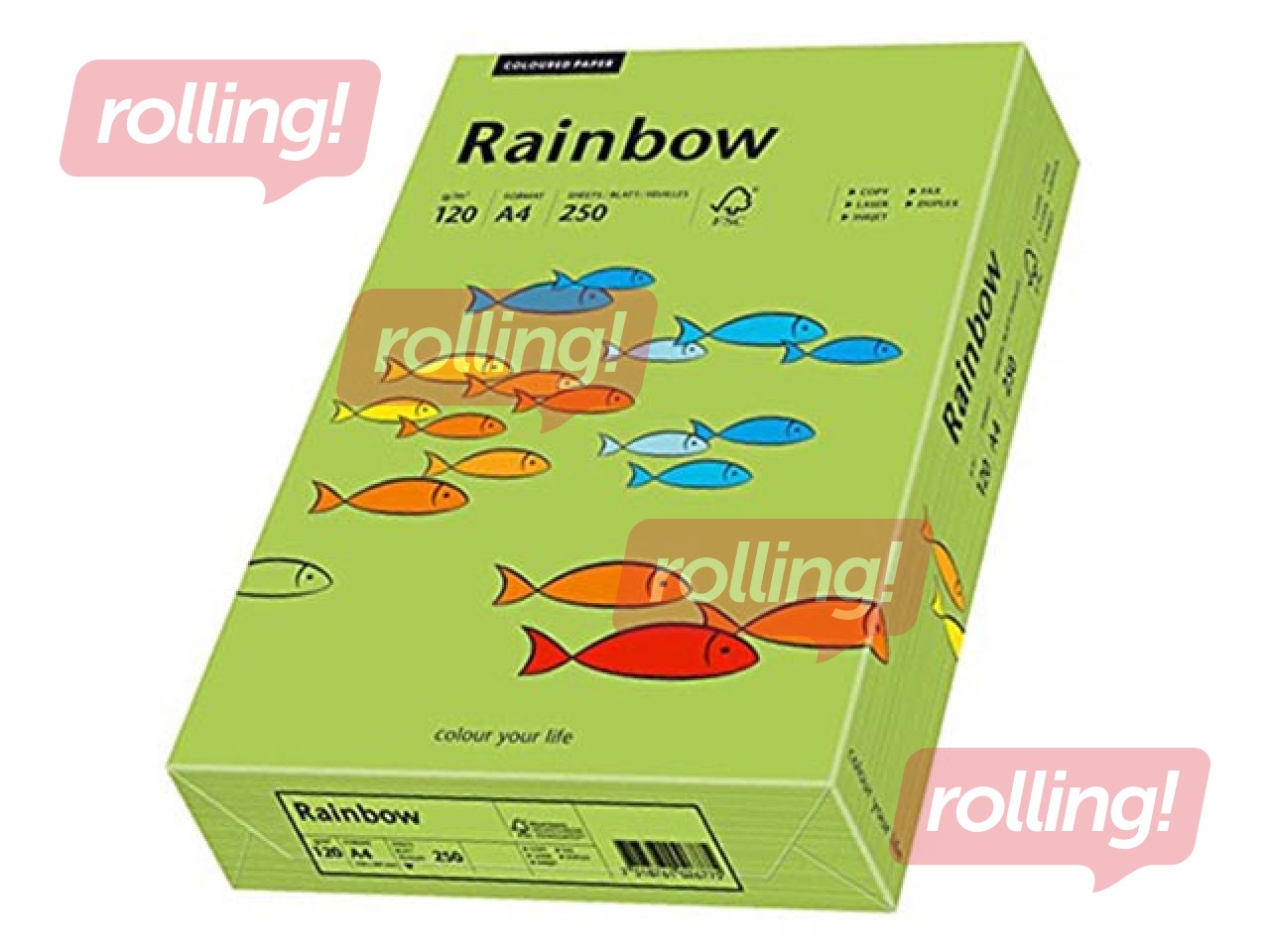 Koopiapaber Rainbow 76, A4, roheline, 80g/m², 500 lehte