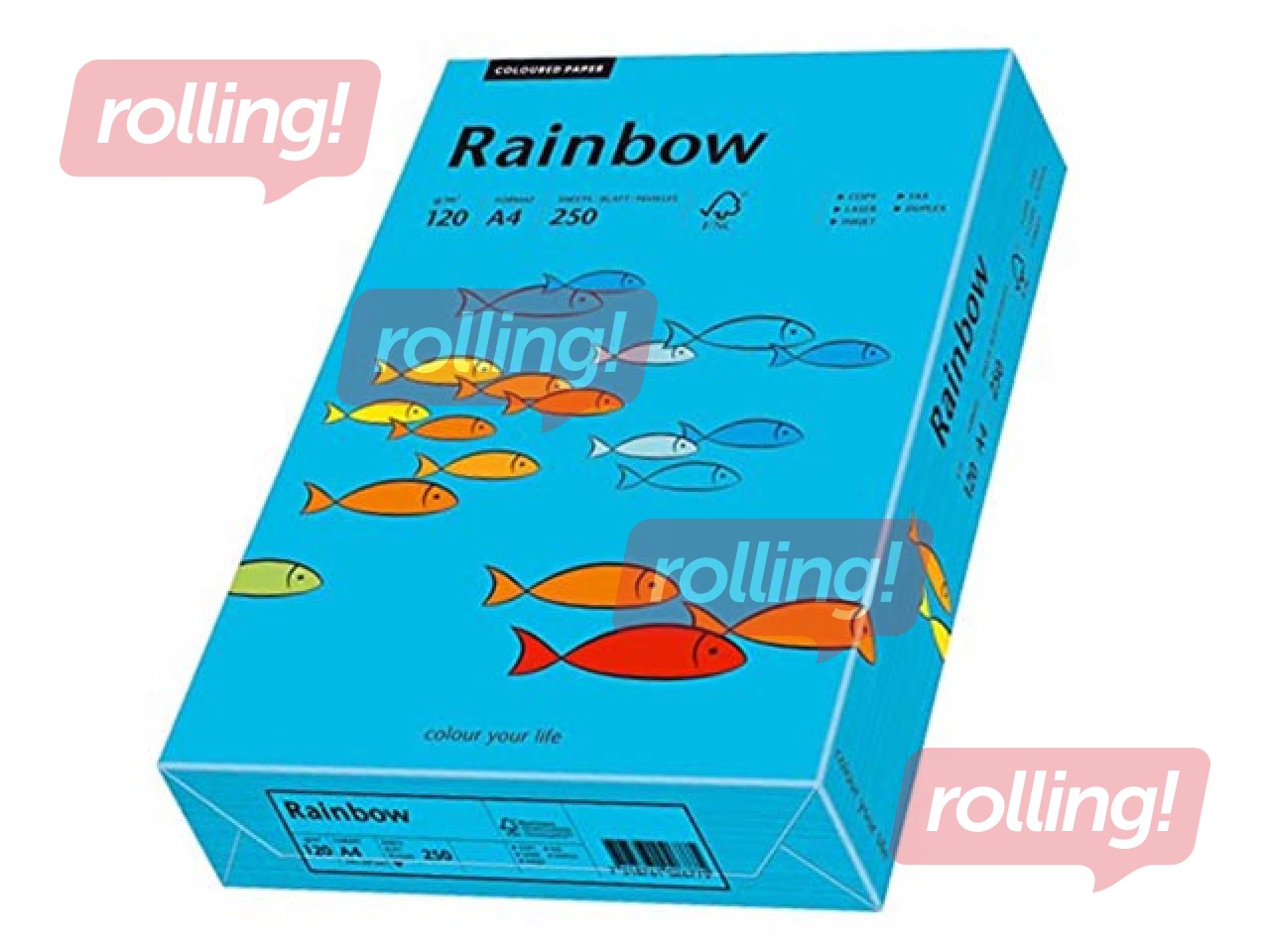 Koopiapaber Rainbow 87, A4, sinine, 80g/m², 500 lehte