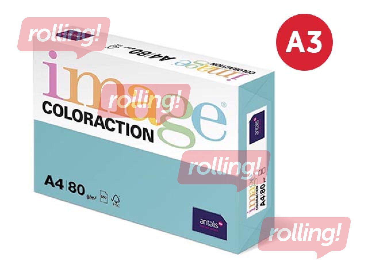 Papīrs Image Coloraction 77, A3, ūdens zils, 80g/m², 500 loksnes