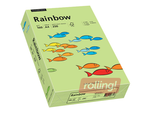 Бумага Rainbow 74, A4, 160г/м2, 250 листов, средне зелёная