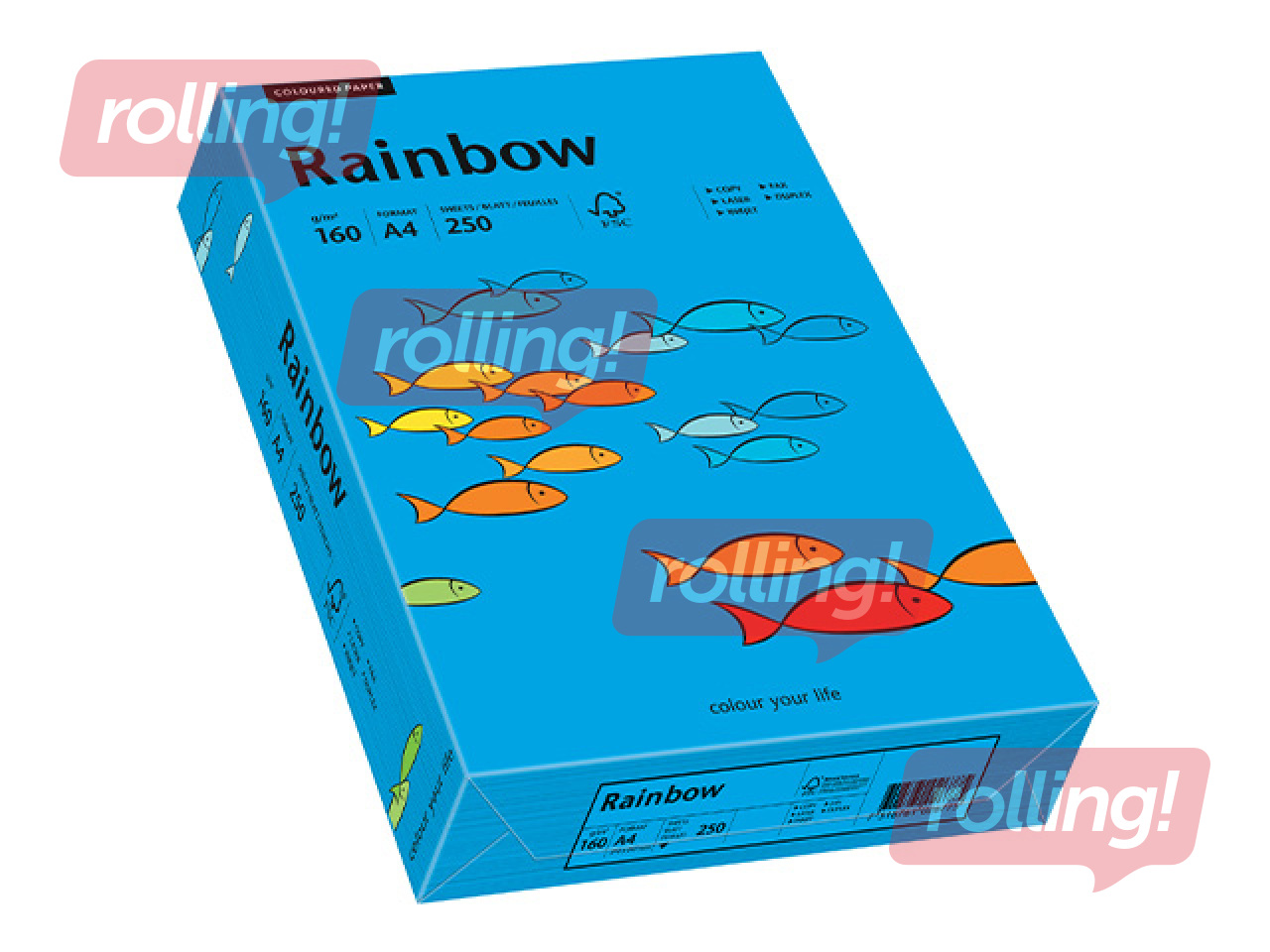 Paper Rainbow 88, A4, 160g/m2, 250 sheets, bright blue