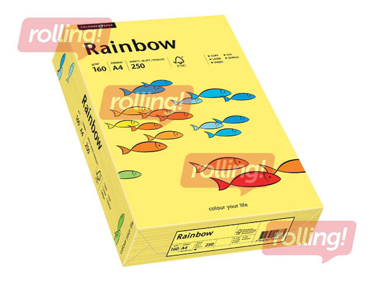 Paber Rainbow 16, A4, 160g/m2, 250 lehte, kollane