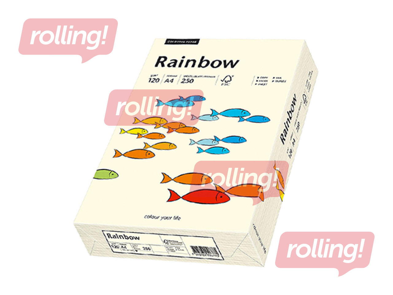 Koopiapaber Rainbow 03, A4, kreemjas, 120g/m², 250 lehte