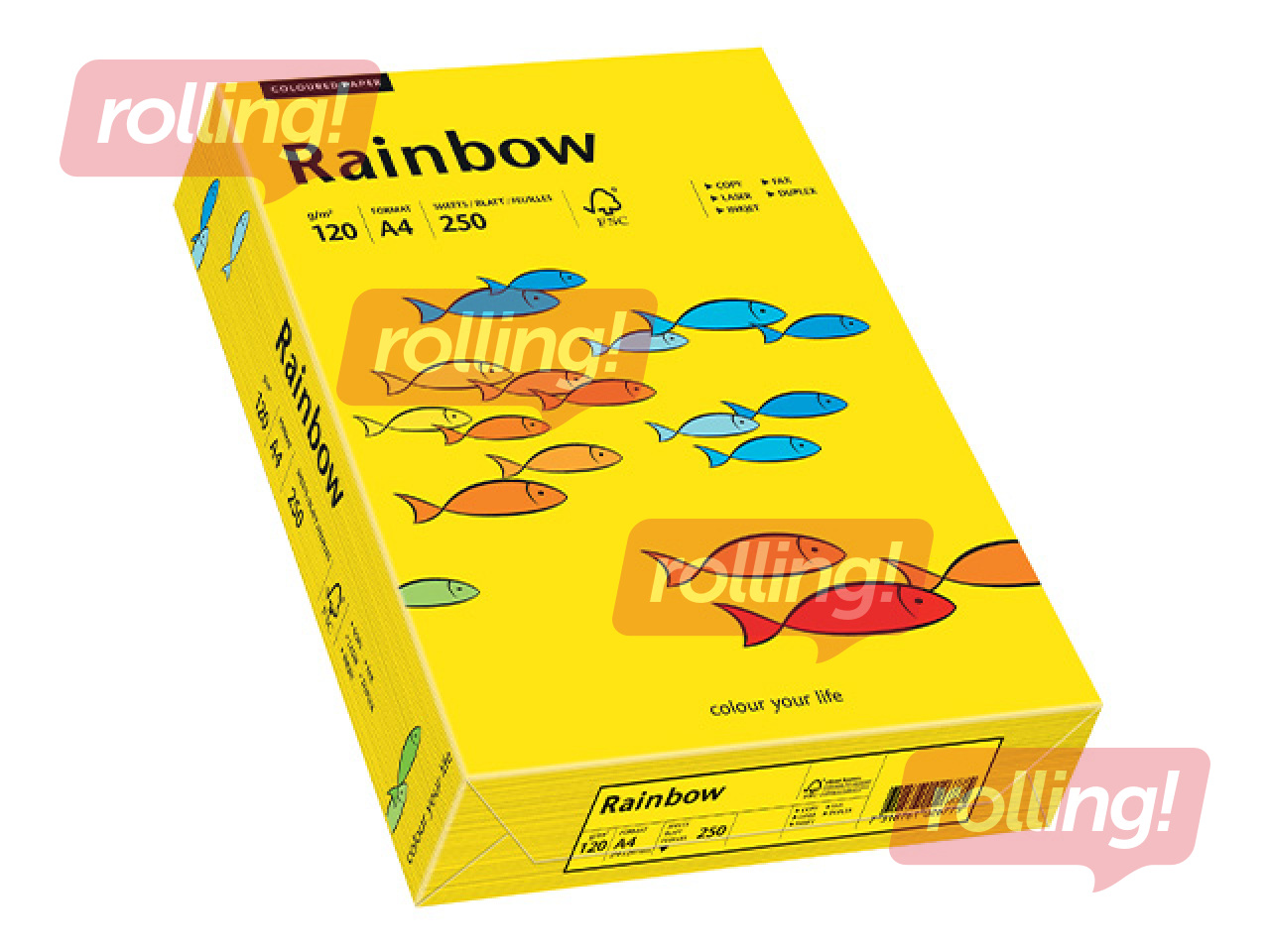 Paber Rainbow 18, A4, 120g/m², 250 lehte, erkkollane