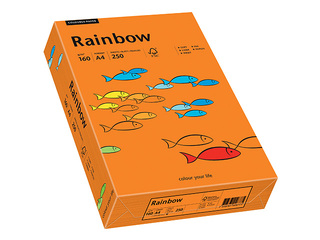 Бумага Rainbow 26, A4, 160 г / м2, 250 листов, ярко оранжевая
