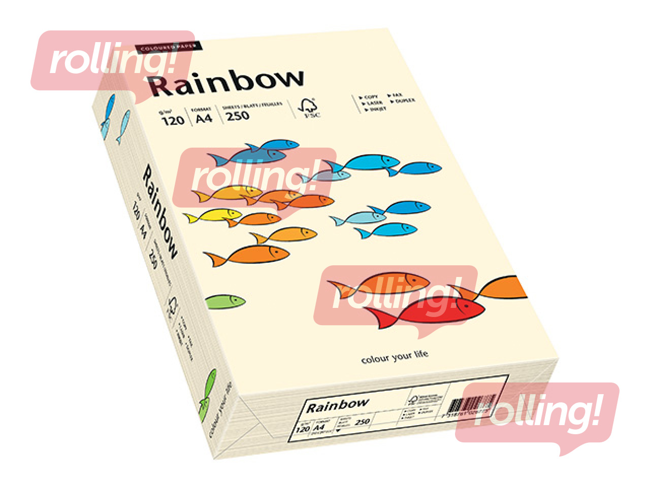 Paber Rainbow 03, A4, 120g/m², 250 lehte, kreemikas