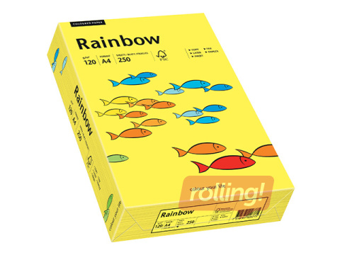 Papīrs Rainbow 14, A4, 120g/m2, 250 loksnes, citronu dzeltens