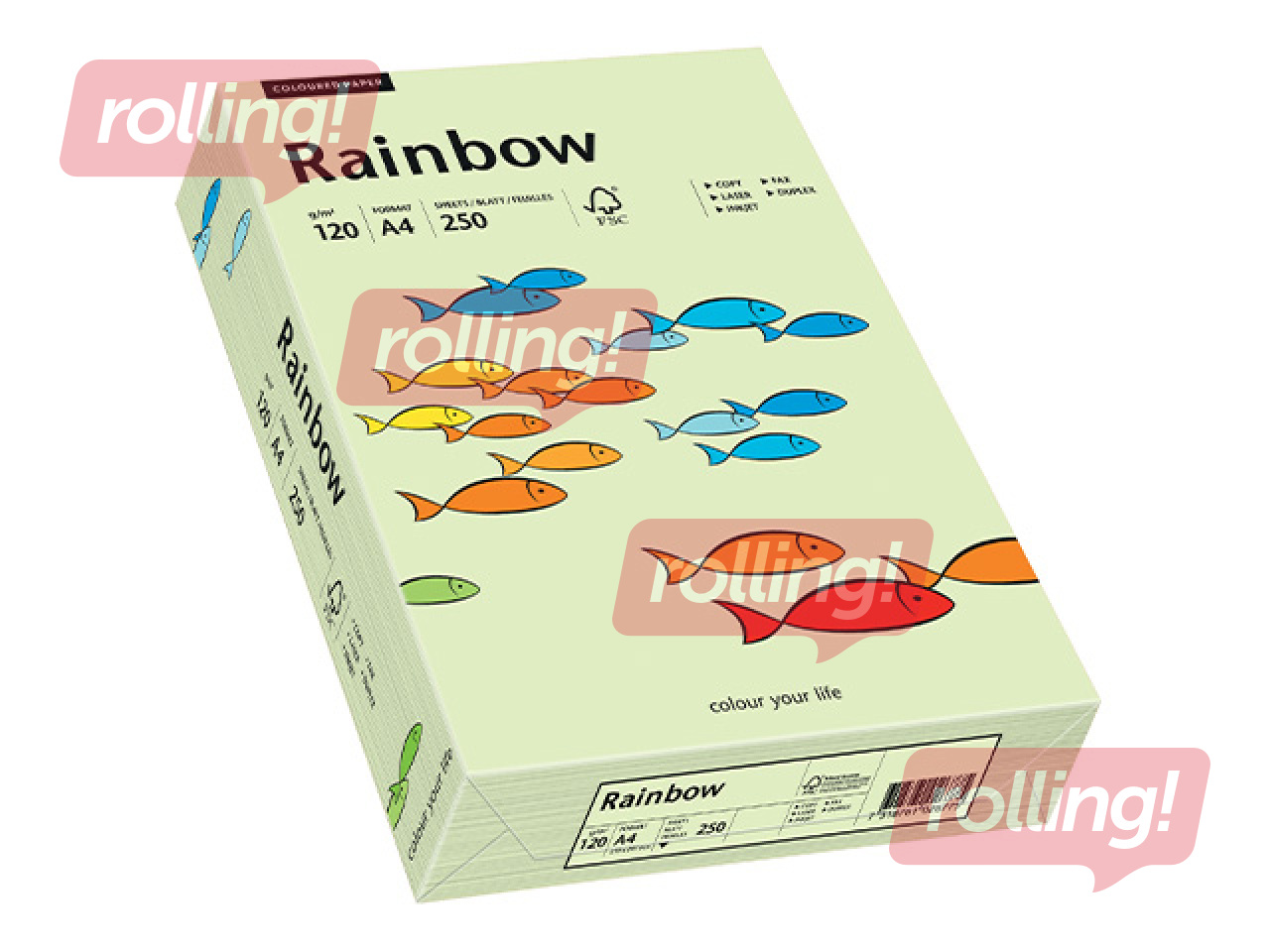 Paber Rainbow 72, A4, 120 g/m², 250 lehte, heleroheline