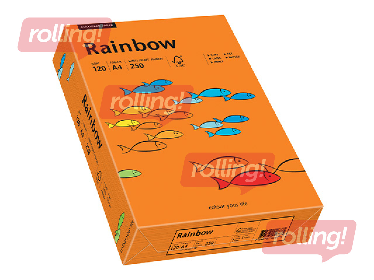 Paber Rainbow 26, A4, 120g/m2, 250 lehte, ereoranž