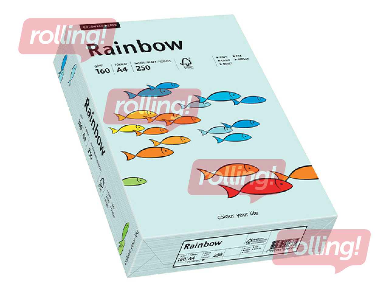 Paber Rainbow 82, A4, 160g/m2, 250 lehte, helesinine