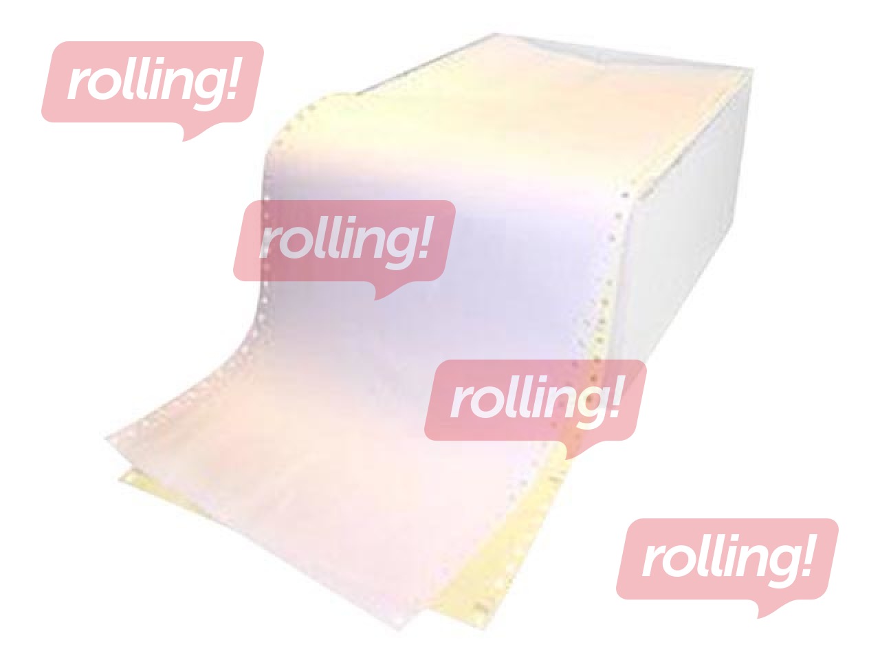 Printera papīrs ar perforāciju, trīsslāņu, krāsains, 15/210/15mm, 600 komplekti