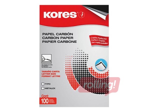 Carbon paper Kores, A4, black, 100 sheets