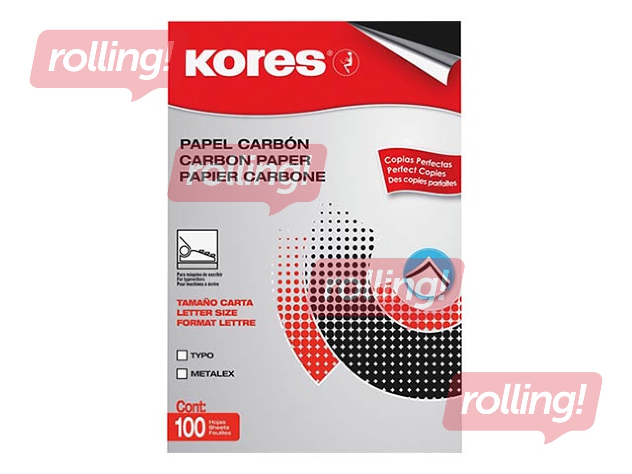 Carbon paper Kores, A4, black, 100 sheets