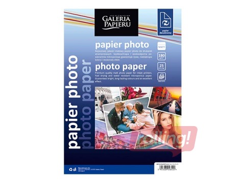 Фотобумага, матовая, A4, 180г/м², 25 листов