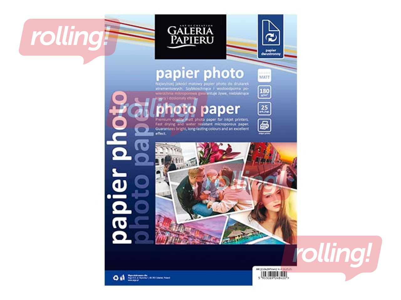 Photo paper, matt, A4, 180g/m², 25 sheets