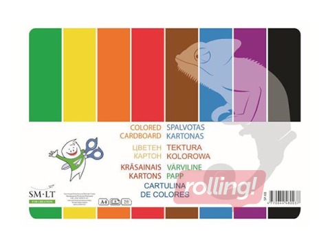 Kartong, A4, valik värve, 8 lehte