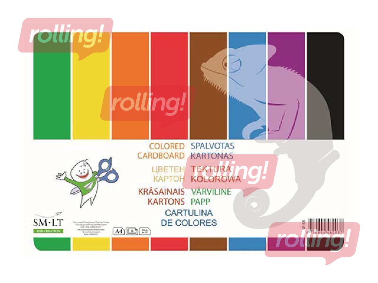 Kartong, A4, valik värve, 8 lehte