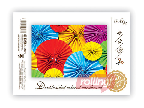Cardboard double sided, A4, 190g/m², variety of colors, 16 sheets